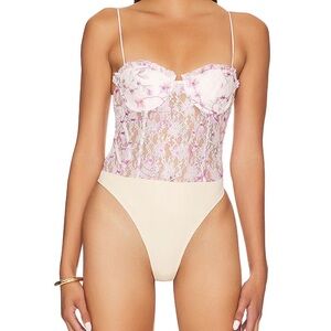 Kenzie Bodysuit in Pink Floral Multi (Revolve)